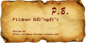 Pildner Böngér névjegykártya